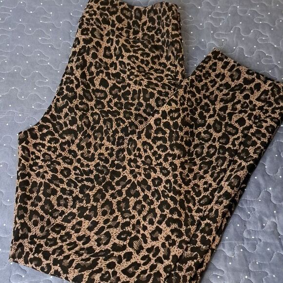New Directions leopard pull on pants size 10 - Picture 1 of 6